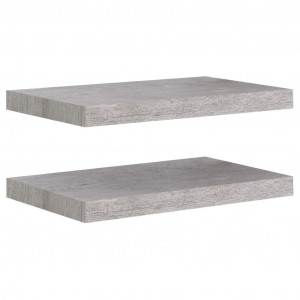 Prateleiras de parede 2 pcs 50x23x3.8 cm MDF cinzento-cimento H