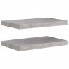 Prateleiras de parede 2 pcs 50x23x3.8 cm MDF cinzento-cimento 2
