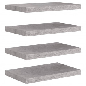 Prateleiras de parede 4 pcs 50x23x3.8 cm MDF cinzento-cimento H