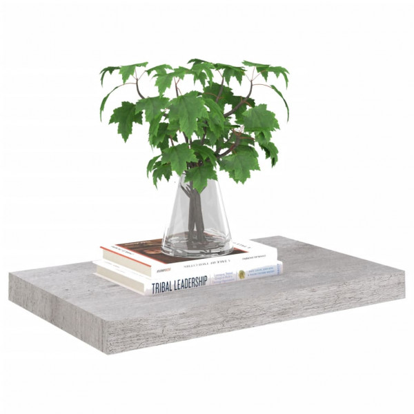 Estantes flotantes pared 4 uds MDF gris hormigón 50x23x3.8 cm M 3