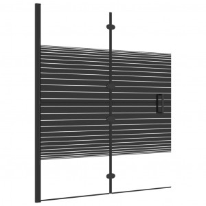 Divisória de chuveiro dobrável ESG 120x140 cm preto H