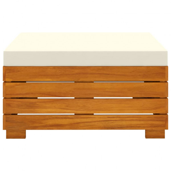 Conjunto mesa e apoio de pés jardim c/ almofadão acácia maciça M 4