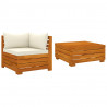 Muebles de jardín 2 piezas con cojines madera maciza de acacia 1