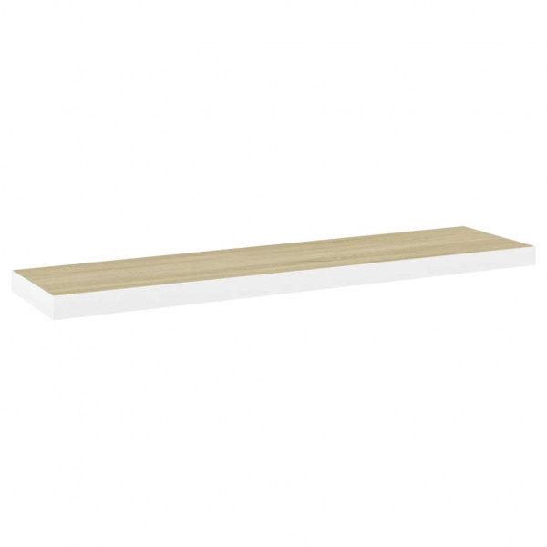 Estante flotante de pared blanco y roble MDF 90x23.5x3.8 cm M 2