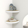 Estante esquinero pared 2 uds blanco roble MDF 25x25x3.8 cm 1