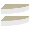 Prateleiras canto parede 2 pcs 25x25x3.8 cm MDF carvalho/branco 2