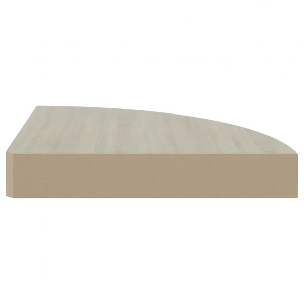 Estante esquina de pared 4 uds MDF roble y blanco 25x25x3.8 cm M 5