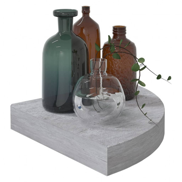 Prateleira de canto parede 25x25x3.8 cm MDF cinzento cimento M 3