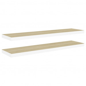 Prateleiras parede 2pcs 90x23.5x3.8 cm MDF cor carvalho/branco H