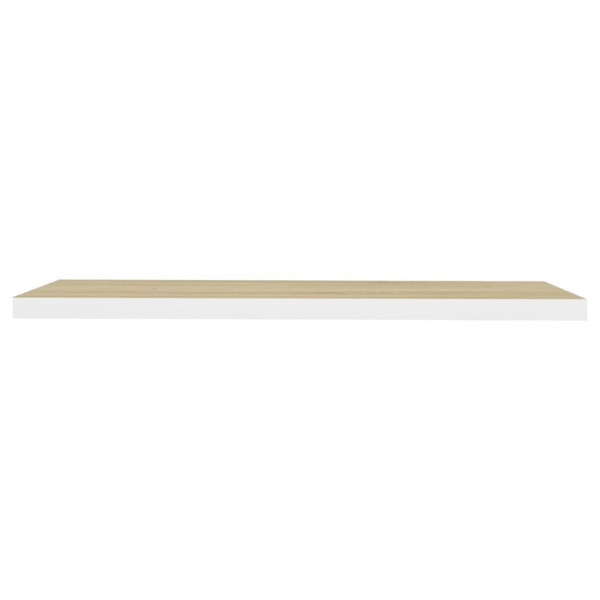 Estante flotante pared 2 uds blanco y roble MDF 90x23.5x3.8 cm M 5