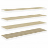 Estante flotante pared 4 uds blanco y roble MDF 90x23.5x3.8 cm 2