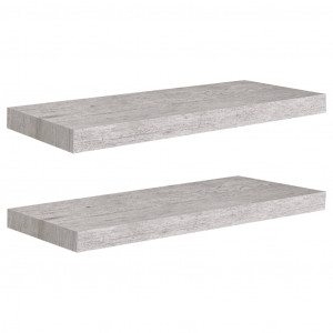 Estantes flotantes pared 2 uds MDF gris hormigón 60x23.5x3.8 cm H