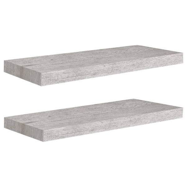 Estantes flotantes pared 2 uds MDF gris hormigón 60x23.5x3.8 cm M 2