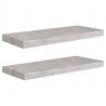 Estantes flotantes pared 2 uds MDF gris hormigón 60x23.5x3.8 cm 2