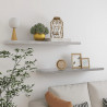Prateleiras de parede 2 pcs 90x23.5x3.8cm MDF cinzento-cimento 1