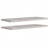 Prateleiras de parede 2 pcs 90x23.5x3.8cm MDF cinzento-cimento 2
