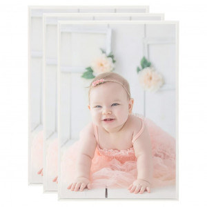 Marcos de foto collage de pared/mesa 3 uds plateado MDF 70x90cm H