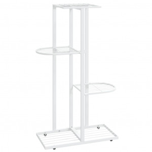 Soporte de flores de 4 estantes de metal blanco 43x22x76 cm H
