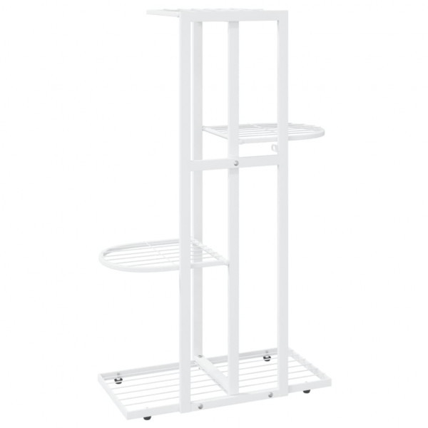 Suporte de vasos c/ 4 prateleiras 43x22x76 cm metal branco M 5