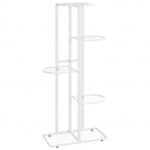Soporte de flores de 5 estantes de metal blanco 43x22x98 cm H