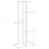 Soporte de flores de 5 estantes de metal blanco 43x22x98 cm 2