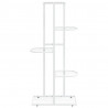 Soporte de flores de 5 estantes de metal blanco 43x22x98 cm 3