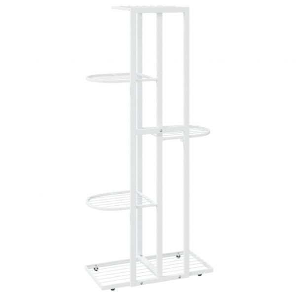 Soporte de flores de 5 estantes de metal blanco 43x22x98 cm M 5