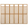 Biombo/Enrejado de 6 paneles madera de abeto 242.5x180 cm 2
