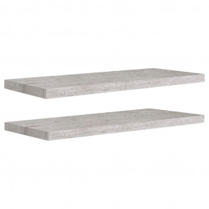 Estante flotante pared 2 uds MDF gris hormigón 80x23.5x3.8 cm H