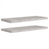 Estante flotante pared 2 uds MDF gris hormigón 80x23.5x3.8 cm 2