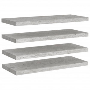 Prateleiras de parede 4 pcs 80x23.5x3.8cm MDF cinzento-cimento H