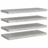 Estantes flotantes pared 4 uds MDF gris hormigón 80x23.5x3.8 cm 2