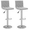 Bancos de bar 2 pcs veludo cinzento-claro 1