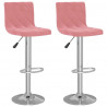 Bancos de bar 2 pcs veludo rosa 1