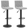 Bancos de bar 2 pcs veludo cinzento-claro 1