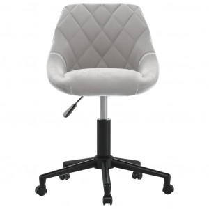 Silla de oficina giratoria de terciopelo gris claro H