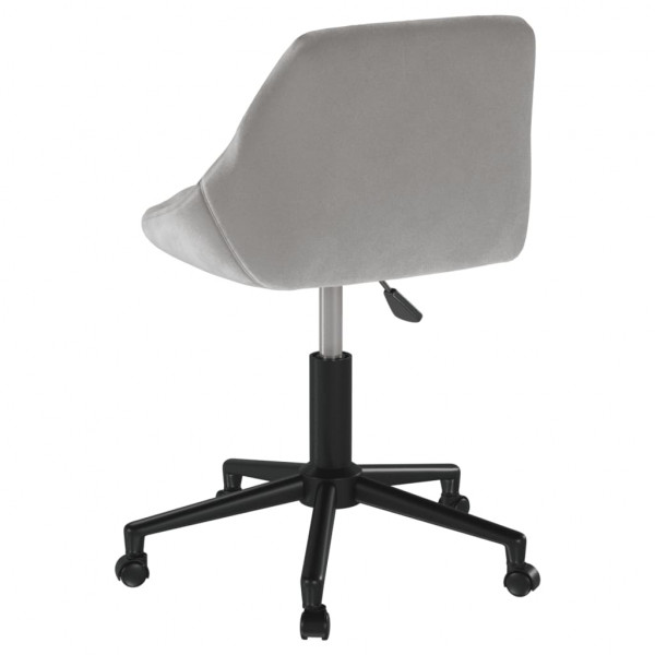 Silla de oficina giratoria de terciopelo gris claro M 4