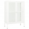 Aparador 75x35x105 cm vidro e aço branco 2