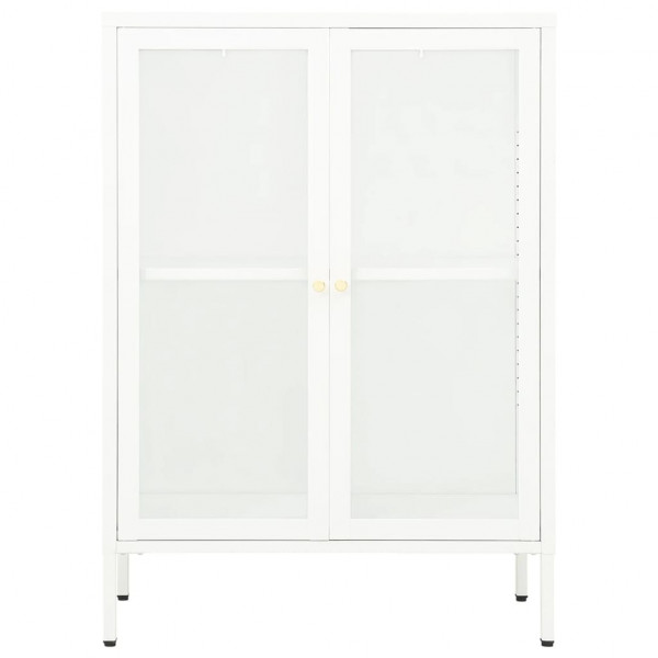 Aparador de acero y vidrio blanco 75x35x105 cm M 3