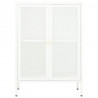 Aparador de acero y vidrio blanco 75x35x105 cm 3