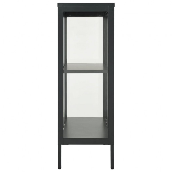 Aparador 75x35x105 cm vidro e aço antracite M 4