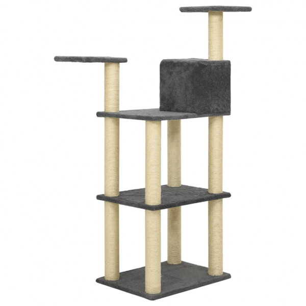 Árvore p/ gatos postes arranhadores sisal 118.5 cm cinza-escuro M 5