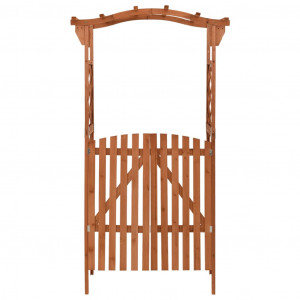 Pérgola con puerta madera maciza de abeto 116x40x204 cm H