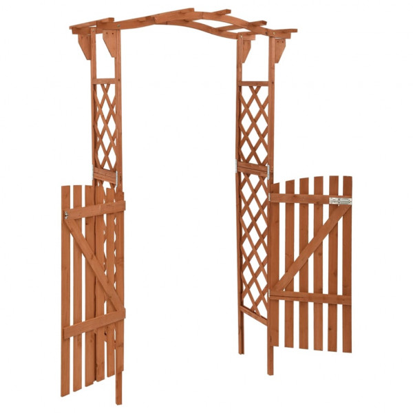 Pérgola con puerta madera maciza de abeto 116x40x204 cm M 4