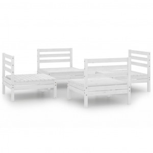 Juego de muebles de jardín 4 pzas madera maciza de pino blanco H