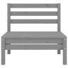 4 pcs conjunto lounge de jardim pinho maciço cinzento 4