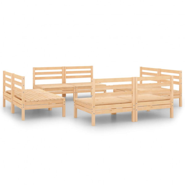 8 pcs conjunto lounge de jardim pinho maciço M 2