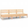 3 pcs conjunto lounge de jardim pinho maciço 2