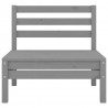 Juego de muebles de jardín 3 piezas madera maciza de pino gris 4