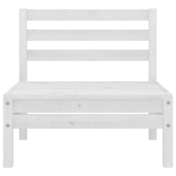 4 pcs conjunto lounge de jardim pinho maciço branco M 4